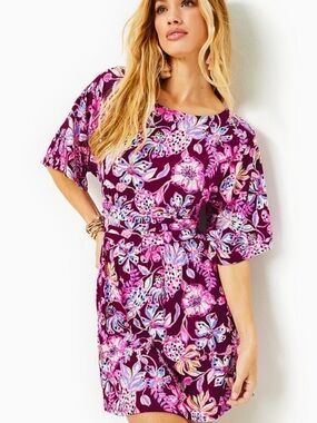 NWT Lilly Pulitzer Parigi boat neck romper in Amarena cherry